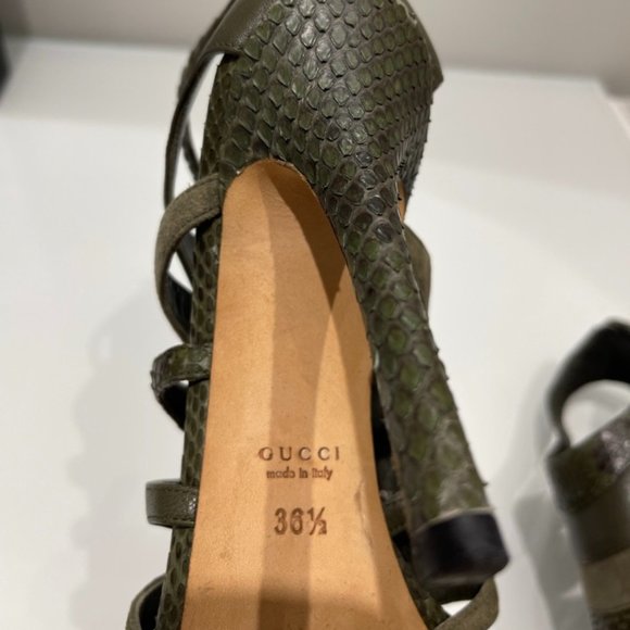 Gucci Snakeskin Stiletto Sandals - Picture 6 of 6